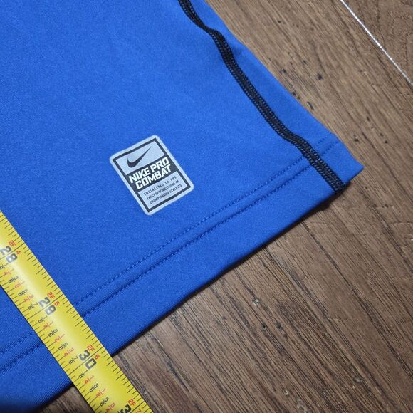 Nike Pro Combat Training Top Mens Large Hyperwarm Dri-FIT Max 1/4 Zip Blue - Picture 10 of 10